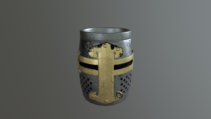 Knight helmet mug 3D Model