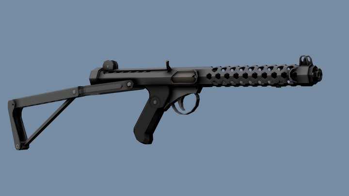 Low-Poly Sterling SMG