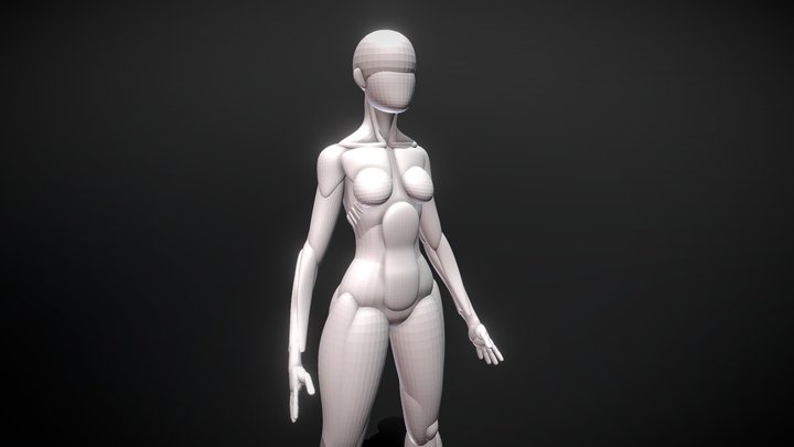 Female Stylized Proportions Blockout V1 3D Model