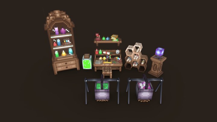 Alchemist’s Workshop Furniture 3D Model