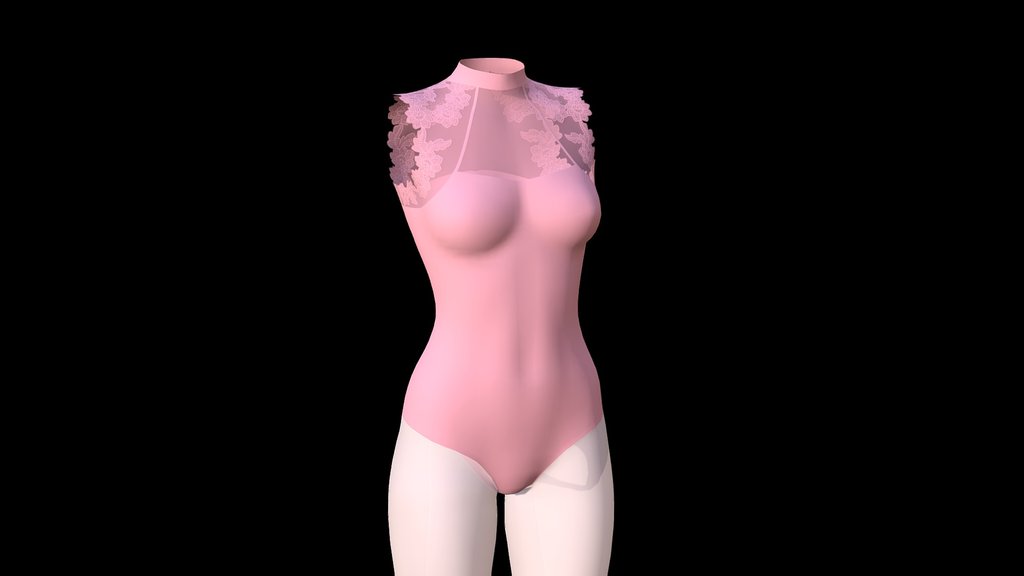 Ballet Bodysuit with Lace and Stockings