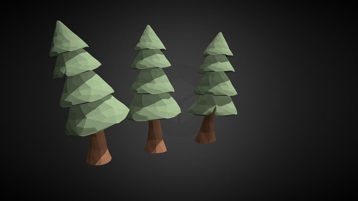 Low poly Trees 3D Model