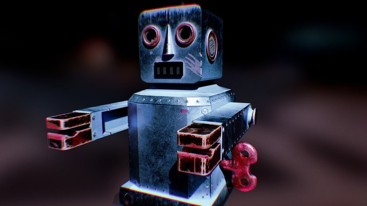 Creepy Old Robot Toy 3D Model