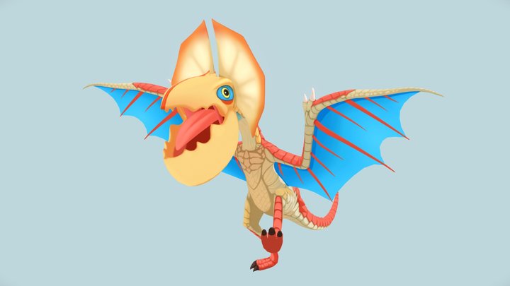 MonsterHunter_ Q版大怪鳥 Yian Kut-Ku 3D Model