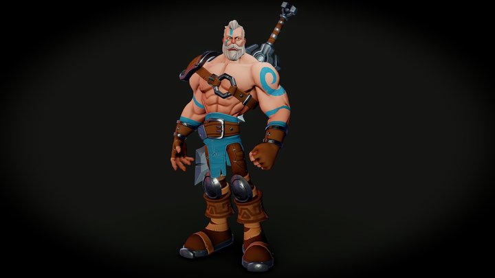 Stylized Warrior (optimised for games) 3D Model