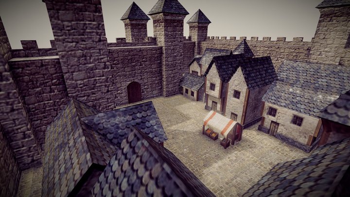 Medieval Town 3D Model
