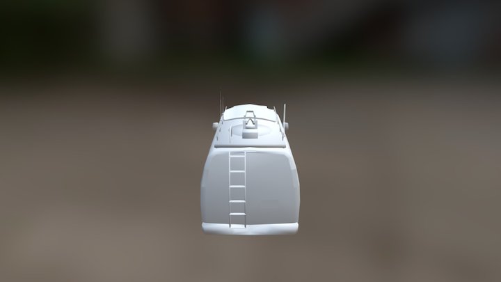Chevrolet Express News Van Antenna Down 3D Model