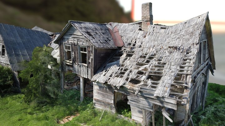 Derelict Wooden House 3D Scan 3D Model