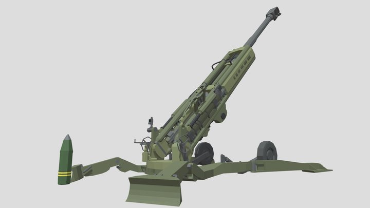 Low-poly M777 3D Model