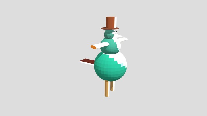 Perry The Snowman 3D Model