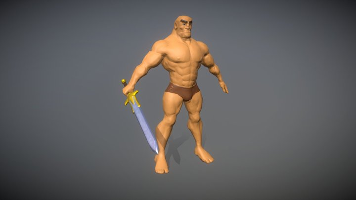 Sworded barbarian 3D Model