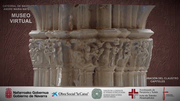 Historia de Adán y Eva. Pilar +q. 3D Model