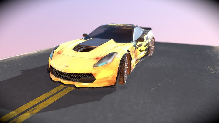 Low poly Chevrolet Corvette 3D Model