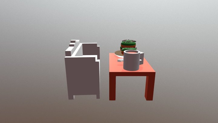 Donat dan Sendok Garpu 3D Model