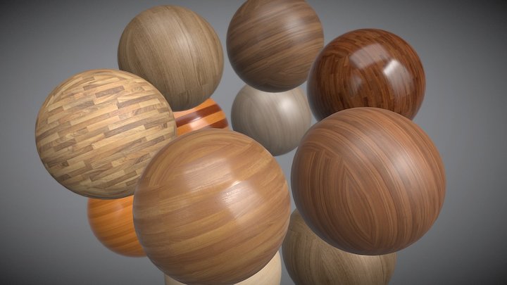 PBR Wood Materials 3D Model