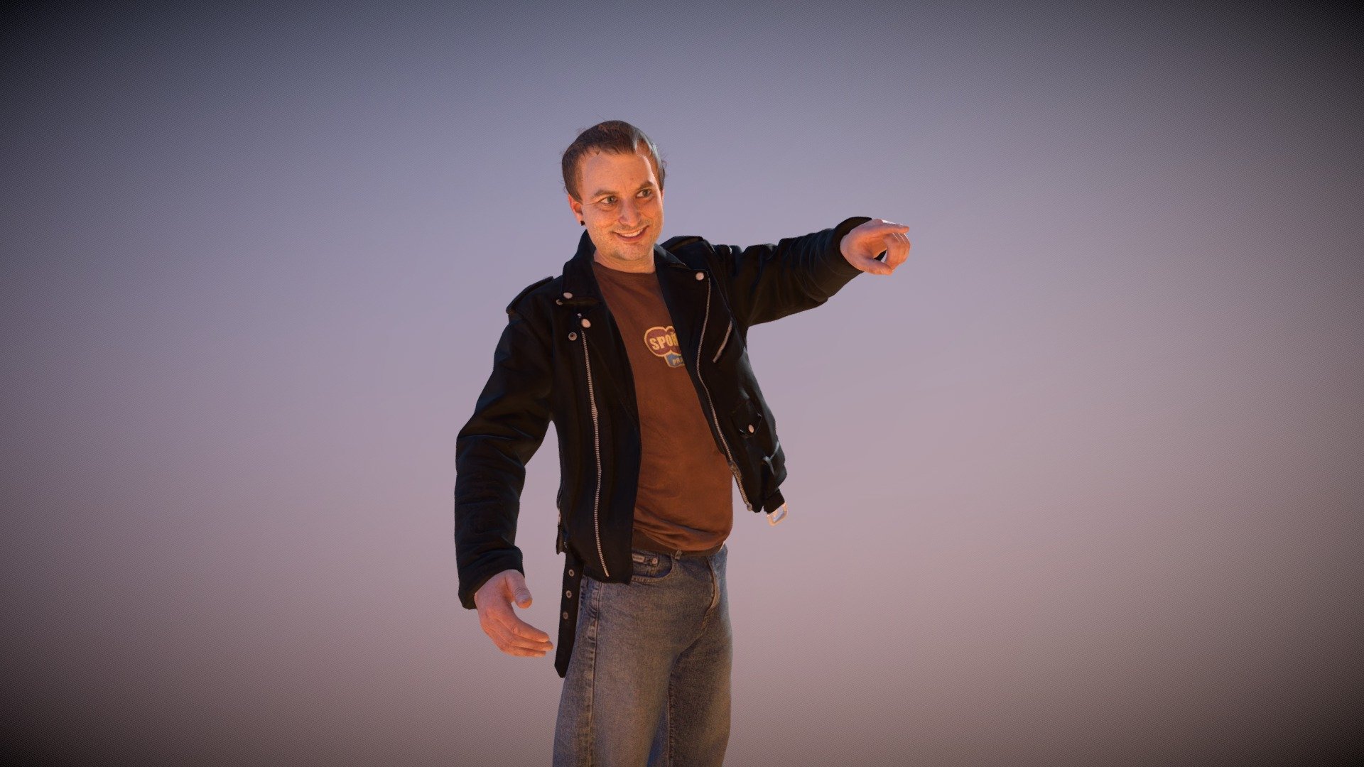 Casual Man Vojta Leather Jacket Pointing Couple