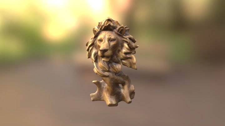 Lion - Wood Carving 3D Model