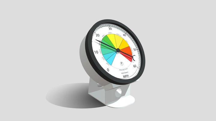 Open Gauges  - Wind Speed Gauge with Stand 3D Model