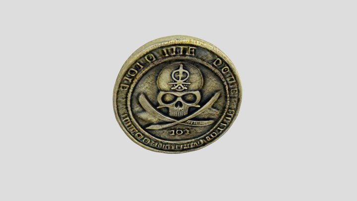 Vintage Pirate Treasure Coin 3D Model