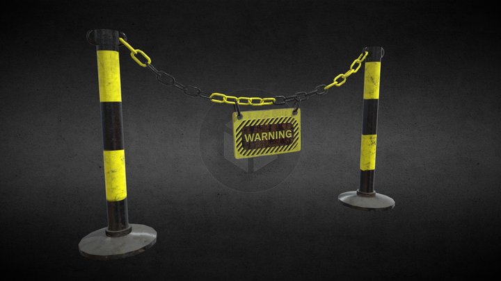 Chain Barrier 3D Model