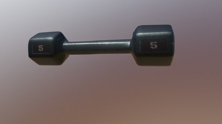 Hexagonal Iron Dumbbell 3D Model