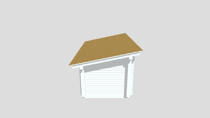 Котельная с дровником из бруса 3D Model