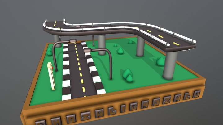 Isometric Road 3D Model