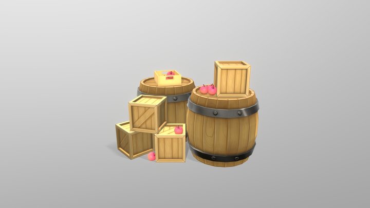 Crates and Barrels 3D Model