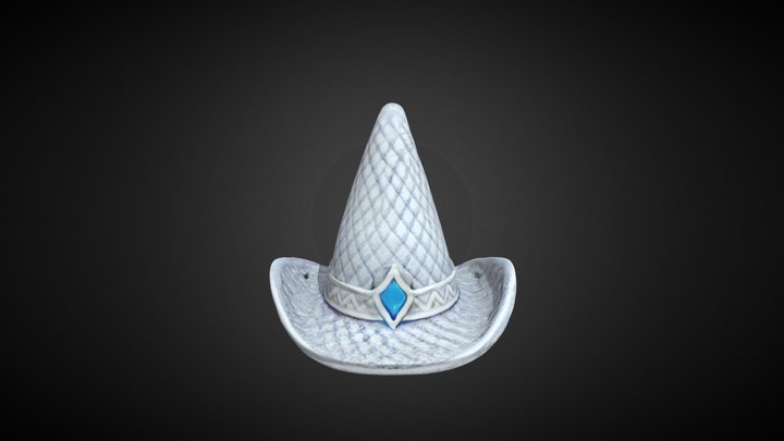 White Magician Hat (AI) 3D Model