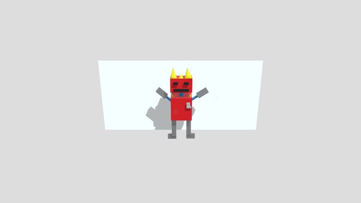 Box Head Robot 3D Model