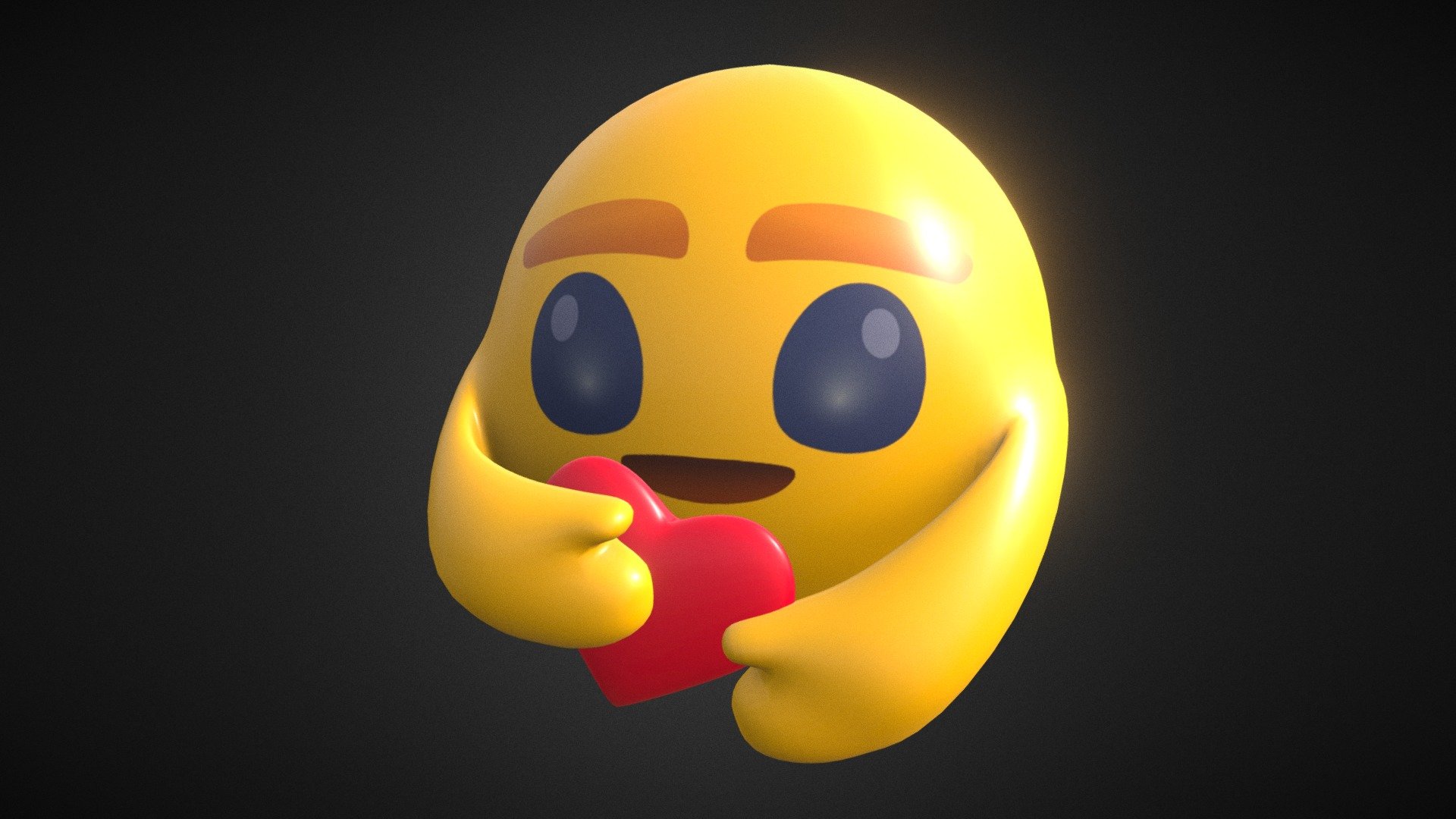 Facebook Care Emoj With Love 3D With 4K Textures