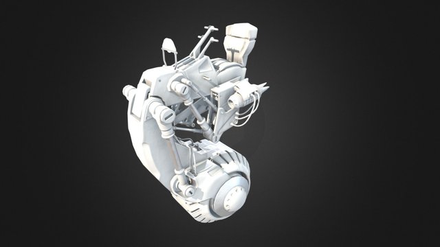 One wheeled sci-fi vehicle 3D Model