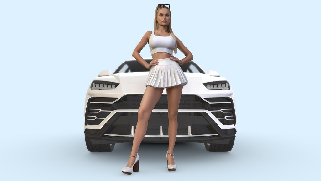 Girl And White Urus