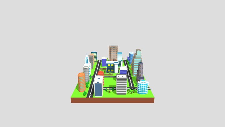 Lowpoly city 3D Model