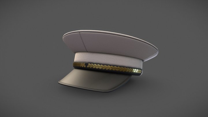 Admiral Hat - HP/LP game ready 3d asset 3D Model