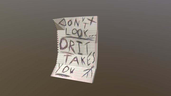 Note Memo Записка Слендермен Low-Poly
