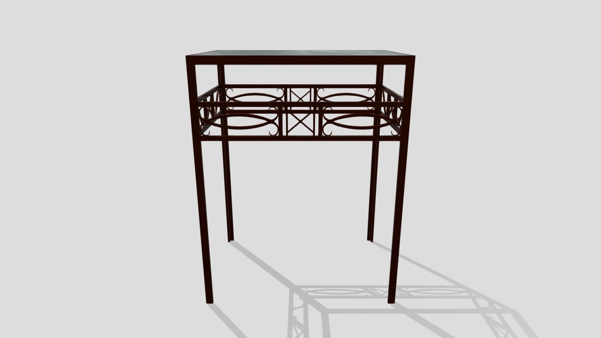 Stylised Metal Antique Table with Glass Top Buy Royalty Free 3D model