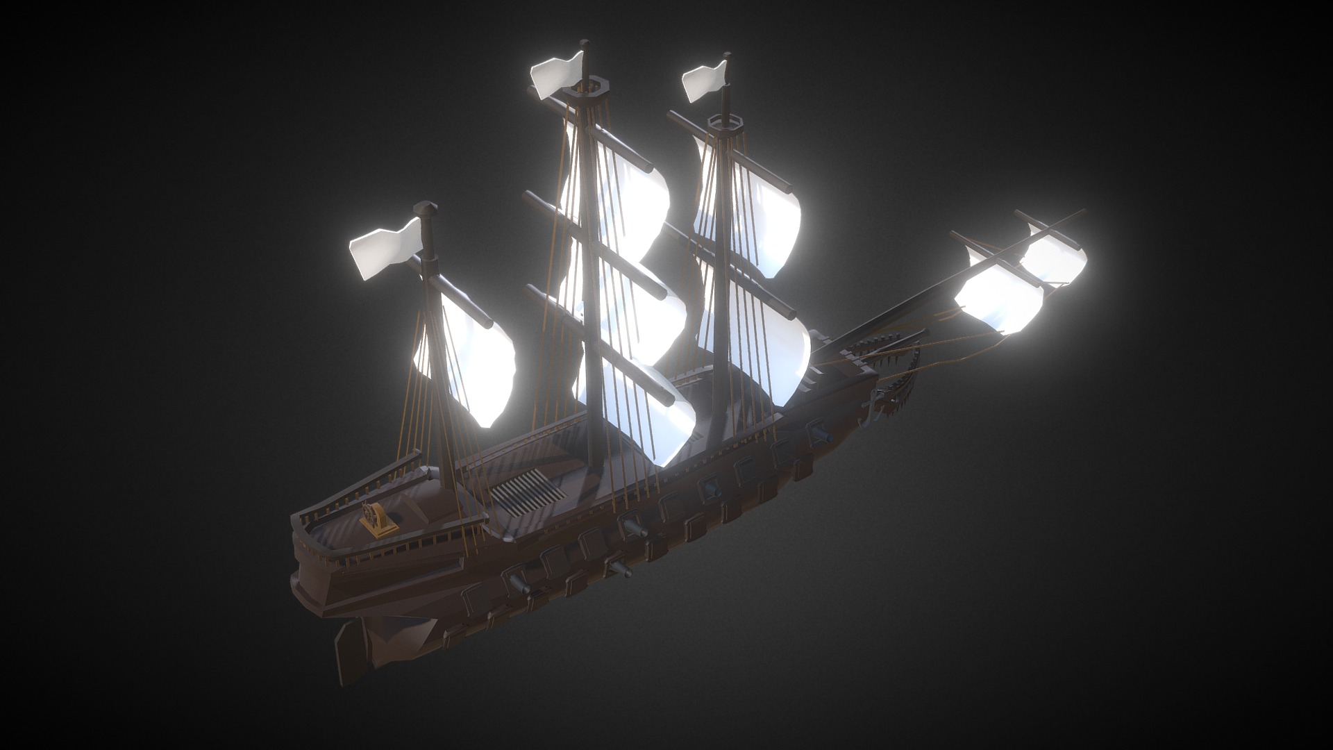 3D model Ship v.2 - This is a 3D model of the Ship v.2. The 3D model is about a large white tower with lights.