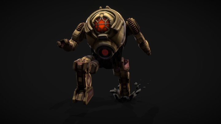 Steampunk Mecha Bot 3D Model
