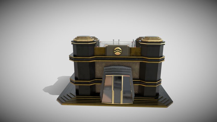 Art Deco Style Croydon building 3D Model