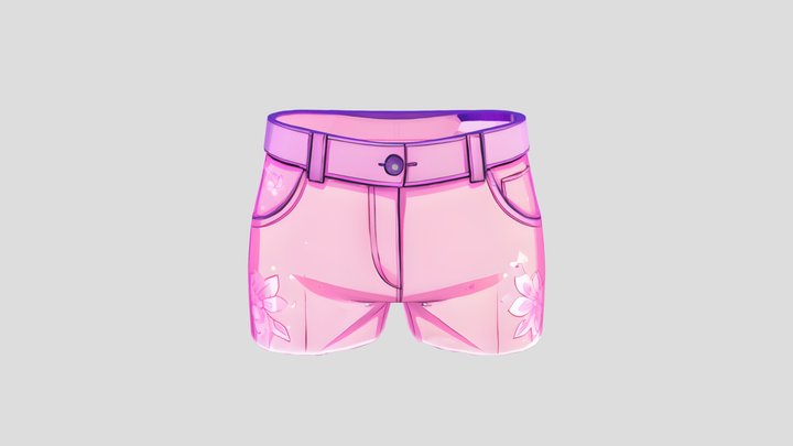 Anime pink short shorts 3D Model