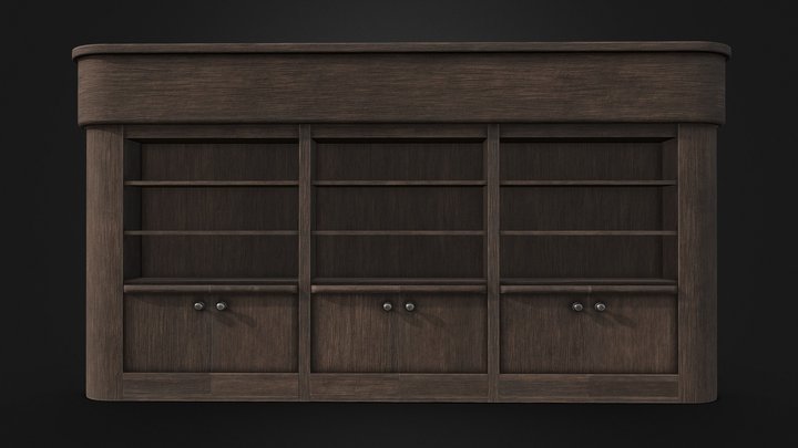 Wooden Back Bar Cabinet - 4096px² – Free 3D Model STL