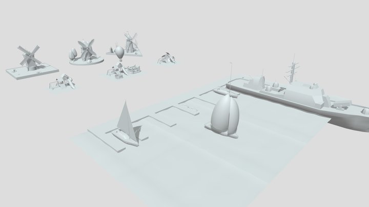 HW XYZ Bloking Siluet 3x3x3 3D Model