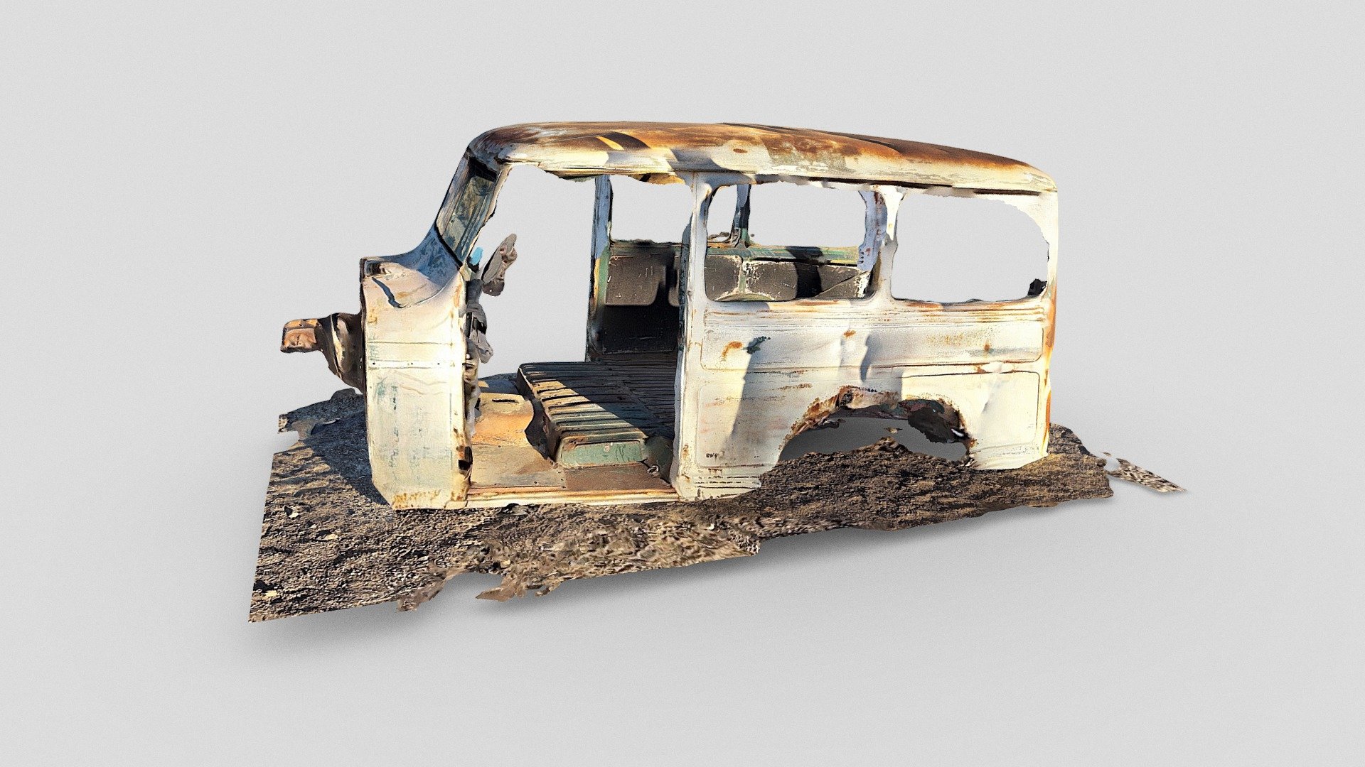 Old van carcass in Ballarat, CA