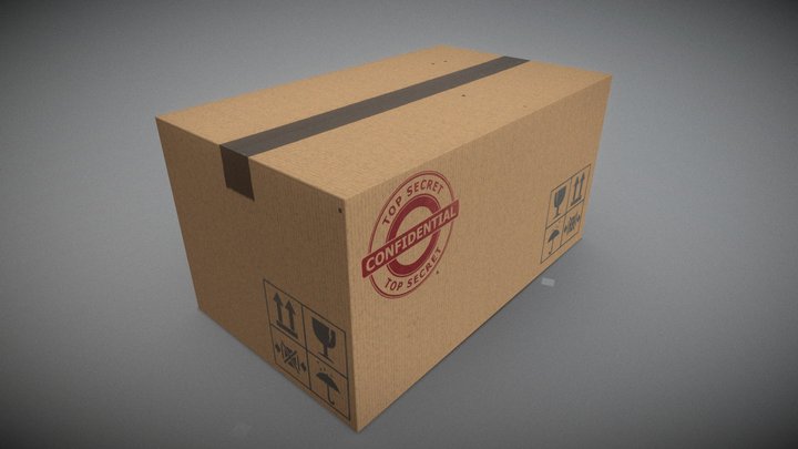 Low-poly Cardboard Box 3D Model