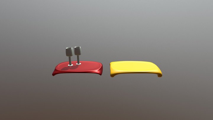 Bandejas e taças 3D Model