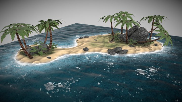 Treasure Chest Island 3D Model