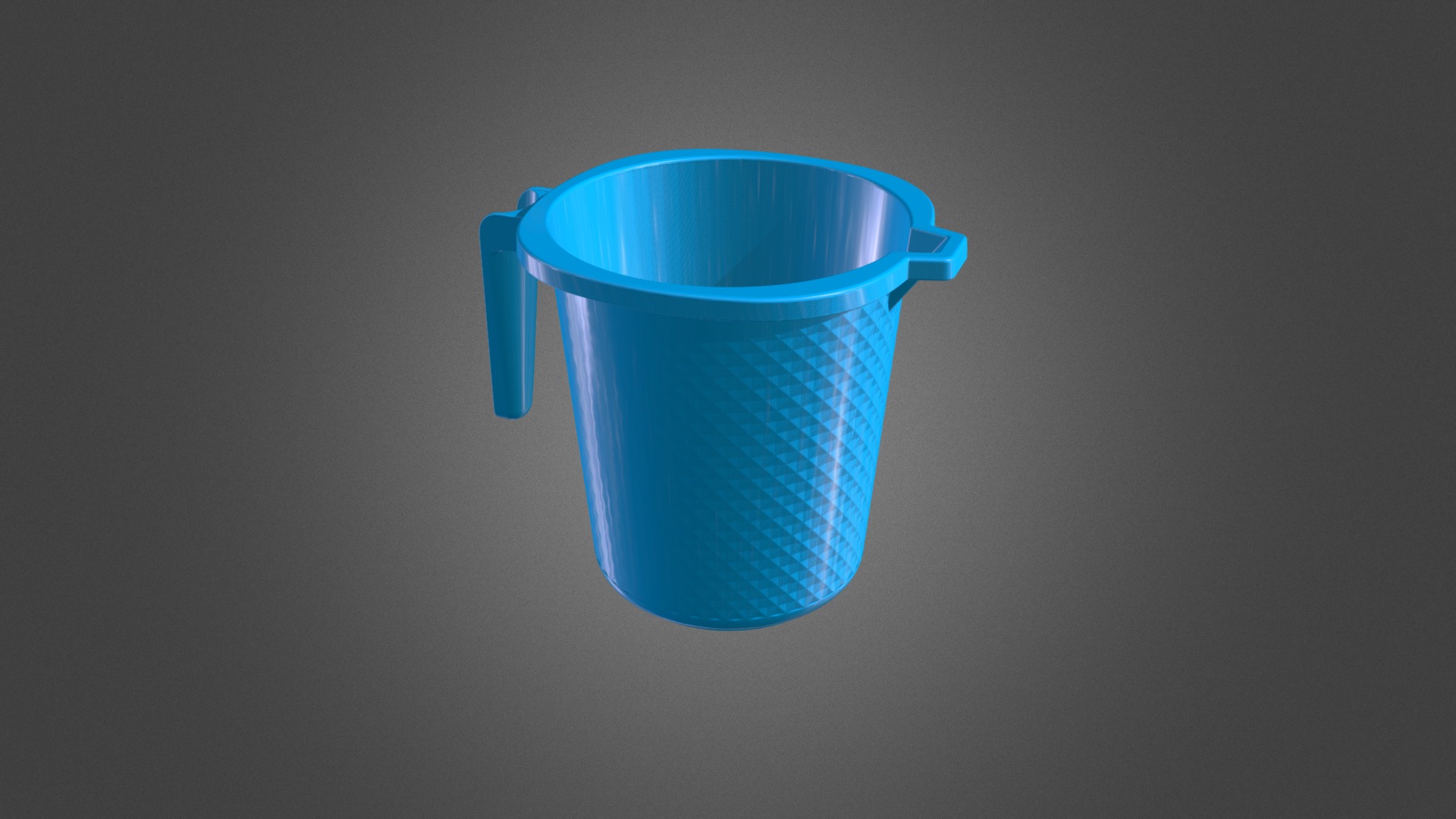 3D model Diamond Mug - This is a 3D model of the Diamond Mug. The 3D model is about a blue plastic bucket.