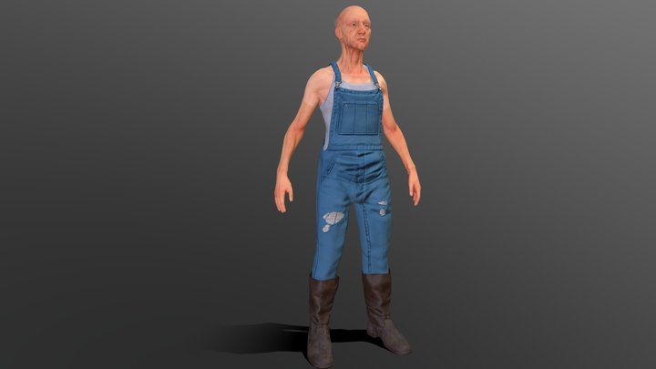 Old-Time Farmer Eddie 3D Model