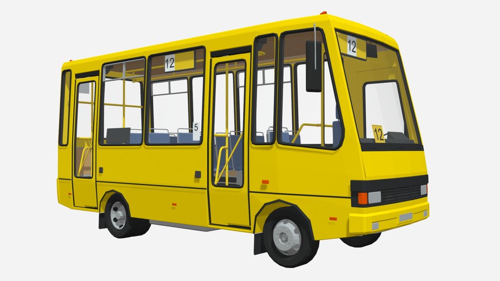 Etalon A079 bus low poly easy stylised
